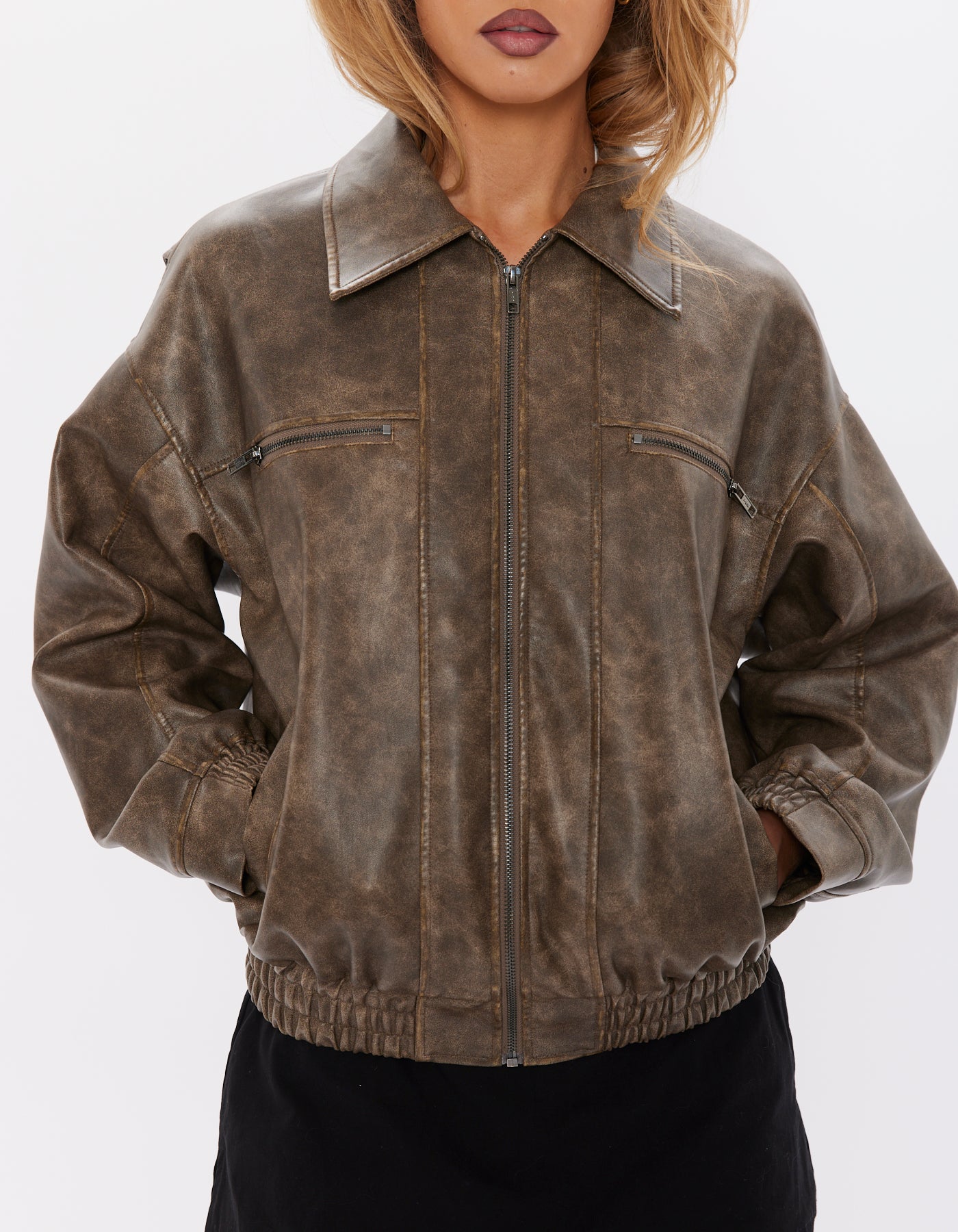 Vincy Washed Leather Jacket